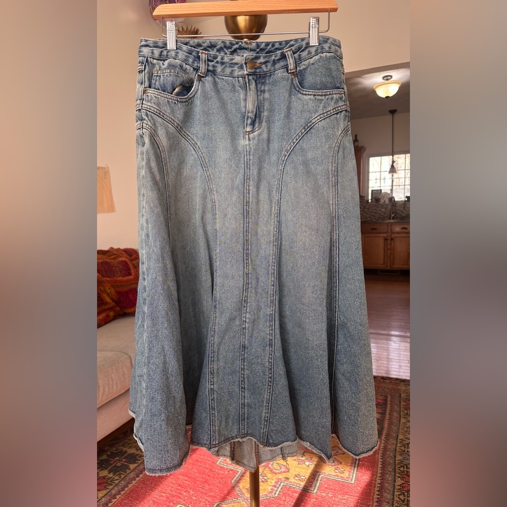 VTG Jeanology High Low Jean Skirt